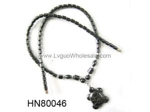 Hematite Turtle Pendant Beads Stone Chain Choker Fashion Women Necklace